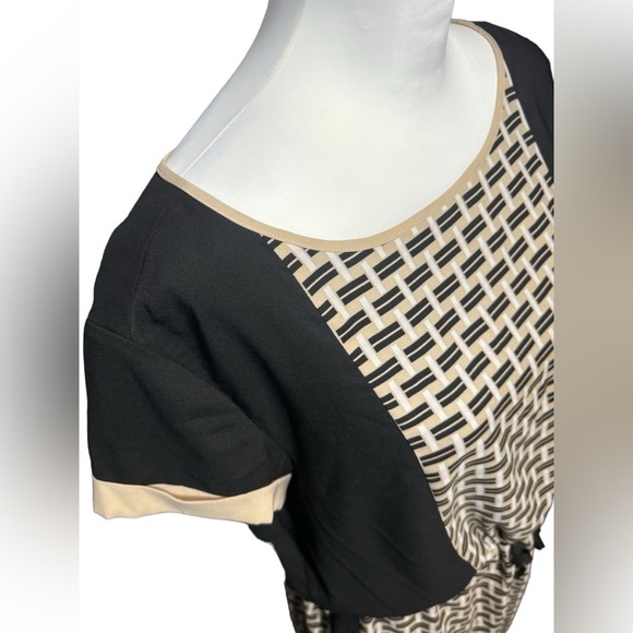 Vince Camuto Women’s Casual Geometrical Printed Color Block Cuff Sleeve Dress 10 - Picture 6 of 16